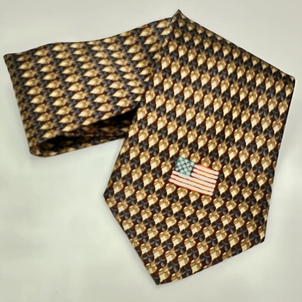 Stonehenge 100% Silk Tie with American Flag Design